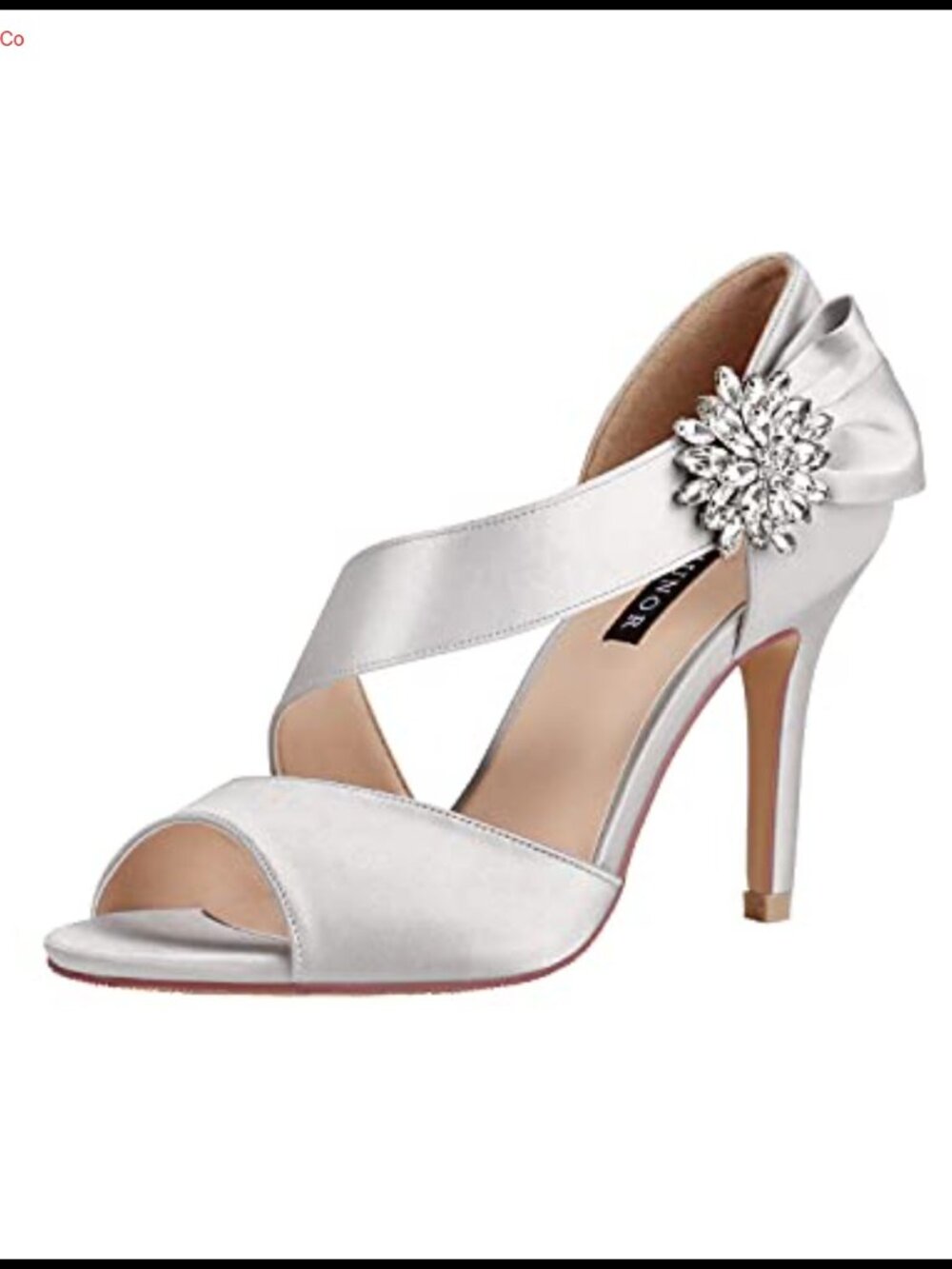 ERIJUNOR High Heel Party Sandals Open Toe Stiletto Bow Satin Wedding Evening